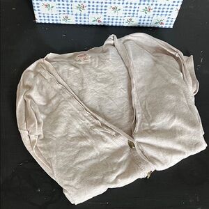 Mossimo Supply Co. Women’s Beige Cardigan with Tortoiseshell Buttons 100% Cotton